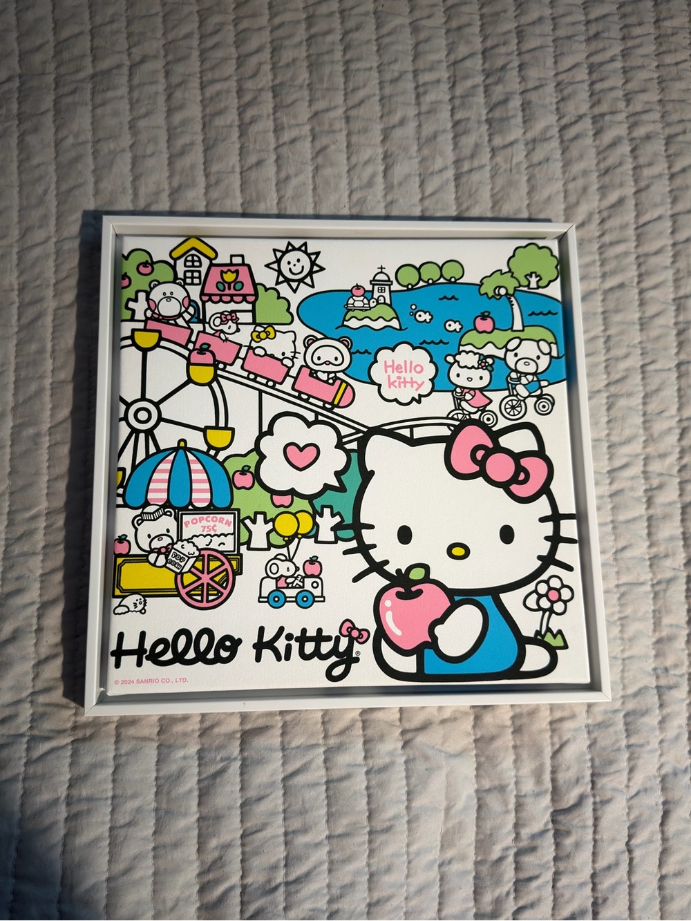 Hello Kitty Wall Art Frame - Brown, White, Red